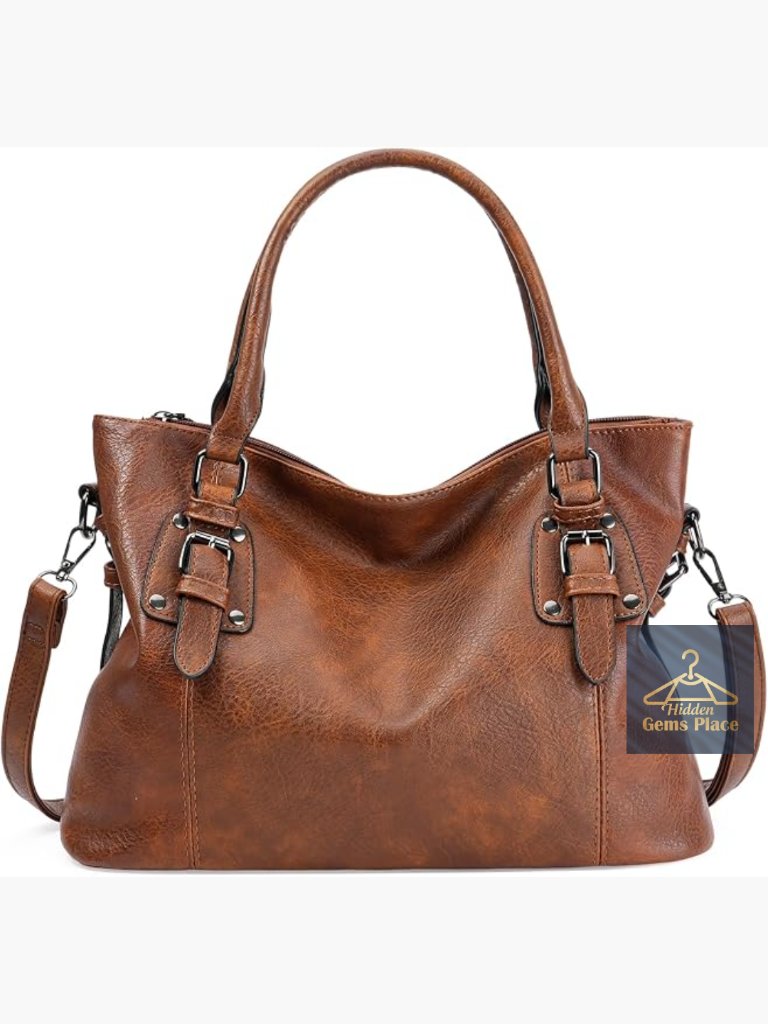 Vegan Leather Tote Bag With Adjustable Strap Large Capacity Shoulder Bag